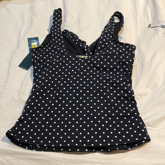Black and white polka dot Lauren tankini swim top 8, NWT - Picture 5 of 7